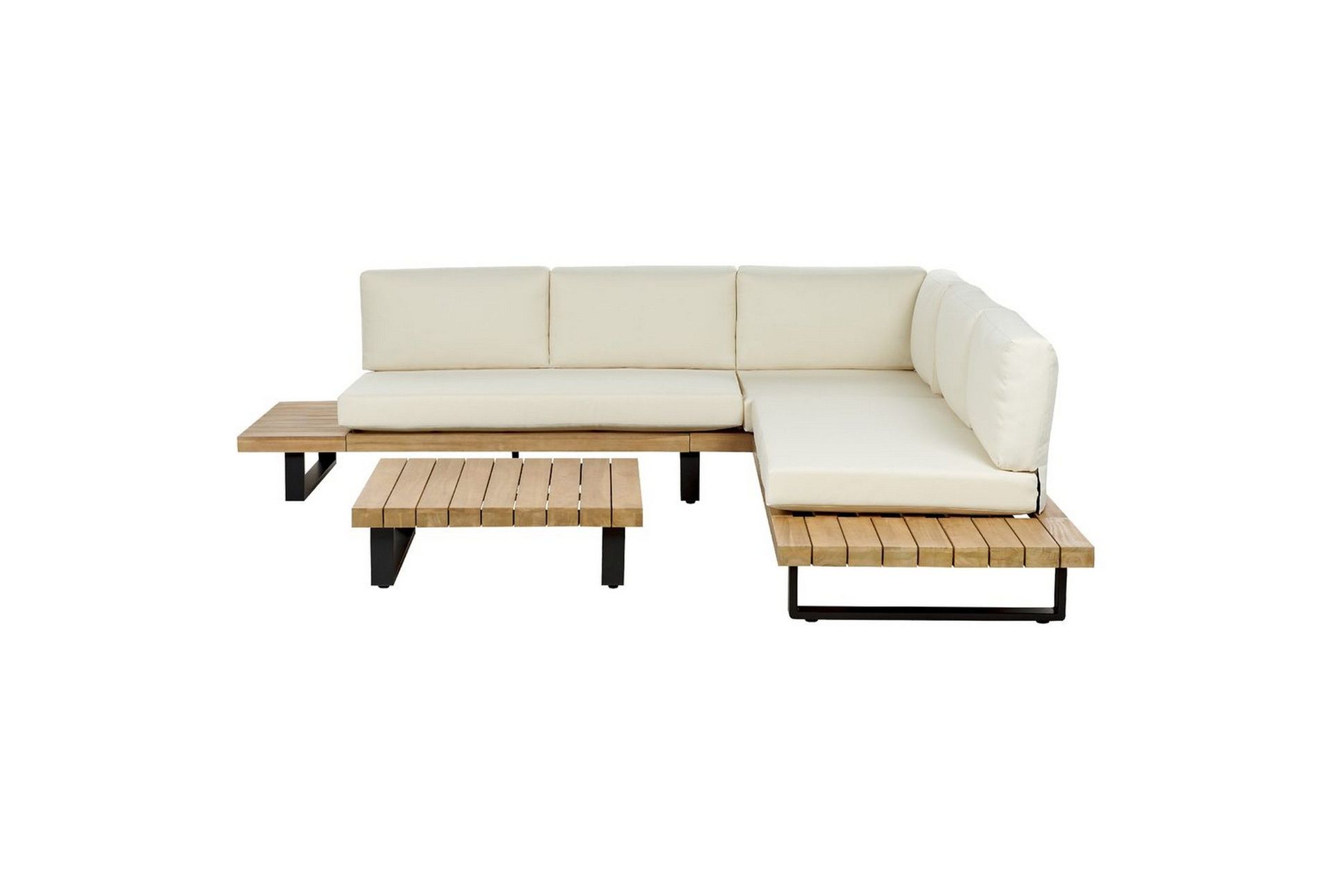 Loungegrupp Beliani Mykonos Light wood\|\|White -