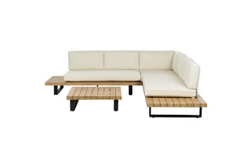 Loungegrupp Beliani Mykonos Light wood||White - Hagemøbler - Loungemøbler - Sofagruppe utendørs