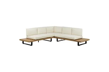 Loungegrupp Beliani Mykonos Light wood||White - Hagemøbler - Loungemøbler - Sofagruppe utendørs