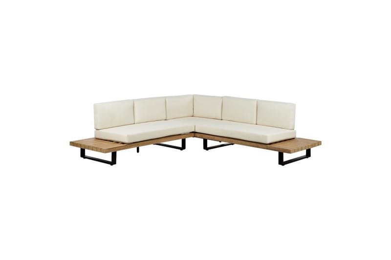 Loungegrupp Beliani Mykonos Light wood||White - Hagemøbler - Loungemøbler - Sofagruppe utendørs