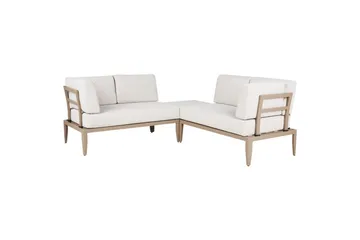 Loungegrupp Beliani Rima III Beige Beige - Hagemøbler - Loungemøbler - Sofagruppe utendørs