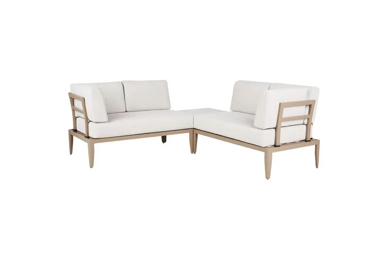 Loungegrupp Beliani Rima III Beige Beige - Hagemøbler - Loungemøbler - Sofagruppe utendørs