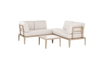 Loungegrupp Beliani Rima III Beige Beige - Hagemøbler - Loungemøbler - Sofagruppe utendørs