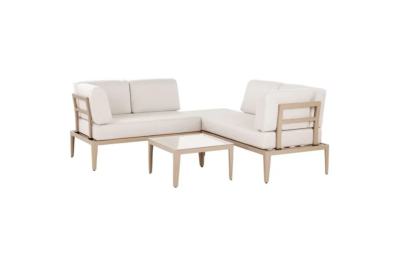 Loungegrupp Beliani Rima III Beige Beige - Hagemøbler - Loungemøbler - Sofagruppe utendørs