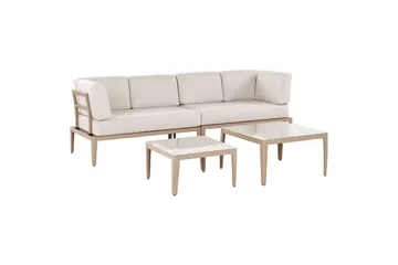 Loungegrupp Beliani Rima III Beige Beige - Hagemøbler - Loungemøbler - Sofagruppe utendørs