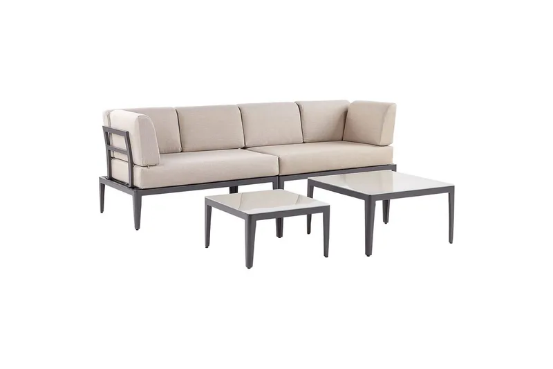 Loungegrupp Beliani Rima III Beige Grey||Beige - Hagemøbler - Loungemøbler - Sofagruppe utendørs