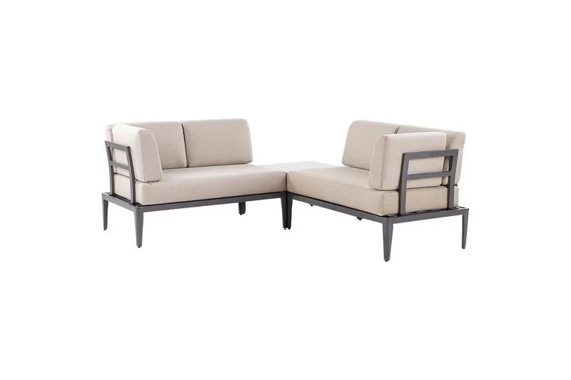 Loungegrupp Beliani Rima III Beige Grey||Beige - Hagemøbler - Loungemøbler - Sofagruppe utendørs