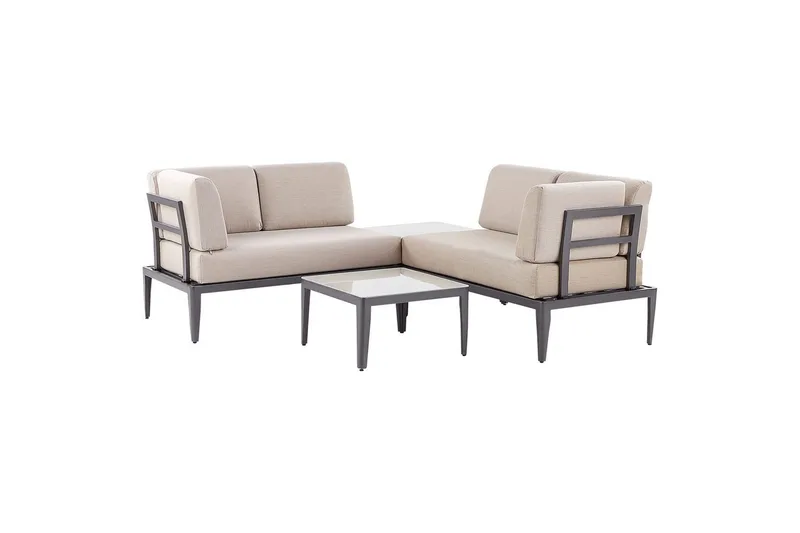 Loungegrupp Beliani Rima III Beige Grey||Beige - Hagemøbler - Loungemøbler - Sofagruppe utendørs