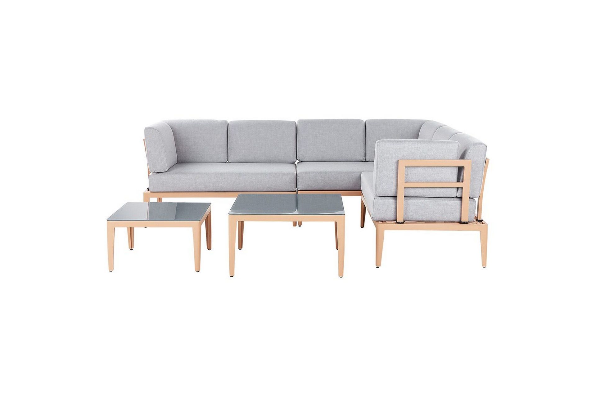 Loungegrupp Beliani Rima III Beige Grey\|\|Light wood -