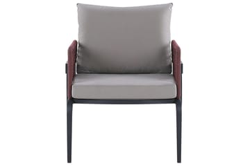 Loungegrupp Beliani Sciacca Grey||Black||Burgundy - Hagemøbler - Loungemøbler - Sofagruppe utendørs