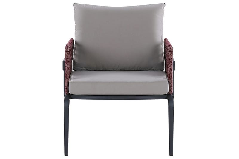 Loungegrupp Beliani Sciacca Grey||Black||Burgundy - Hagemøbler - Loungemøbler - Sofagruppe utendørs