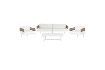 Loungegrupp Beliani Serla White||Beige - Hagemøbler - Loungemøbler - Sofagruppe utendørs