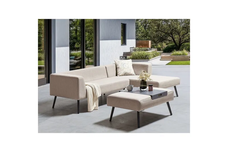 Loungegrupp Beliani Sorrivoli Beige||Grey - Hagemøbler - Loungemøbler - Sofagruppe utendørs
