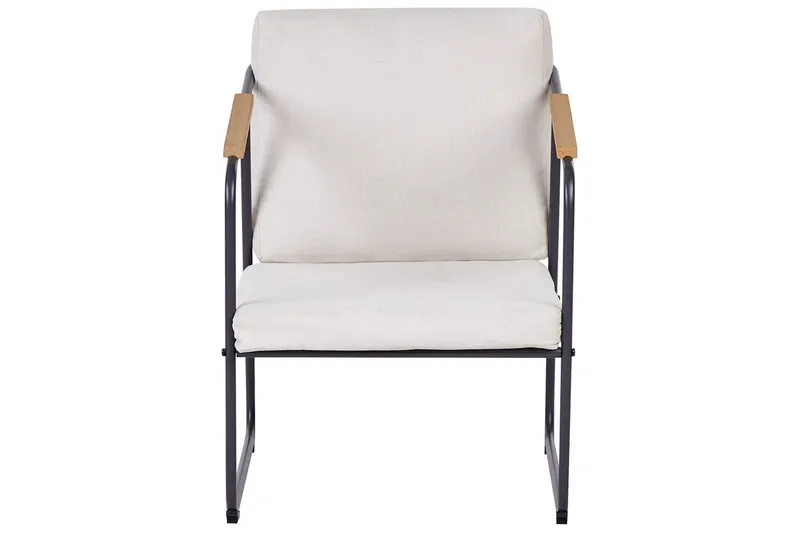 Loungegrupp Beliani Vezzana Beige/ljust trä/svart Beige||Light wood||Black - Hagemøbler - Loungemøbler - Sofagruppe utendørs