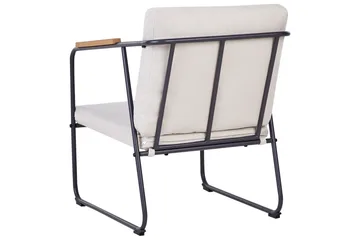 Loungegrupp Beliani Vezzana Beige/ljust trä/svart Beige||Light wood||Black - Hagemøbler - Loungemøbler - Sofagruppe utendørs