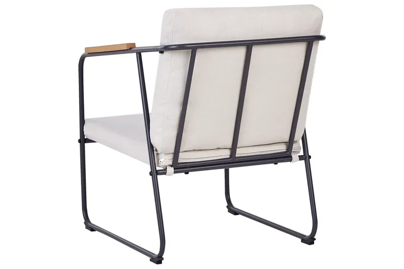 Loungegrupp Beliani Vezzana Beige/ljust trä/svart Beige||Light wood||Black - Hagemøbler - Loungemøbler - Sofagruppe utendørs