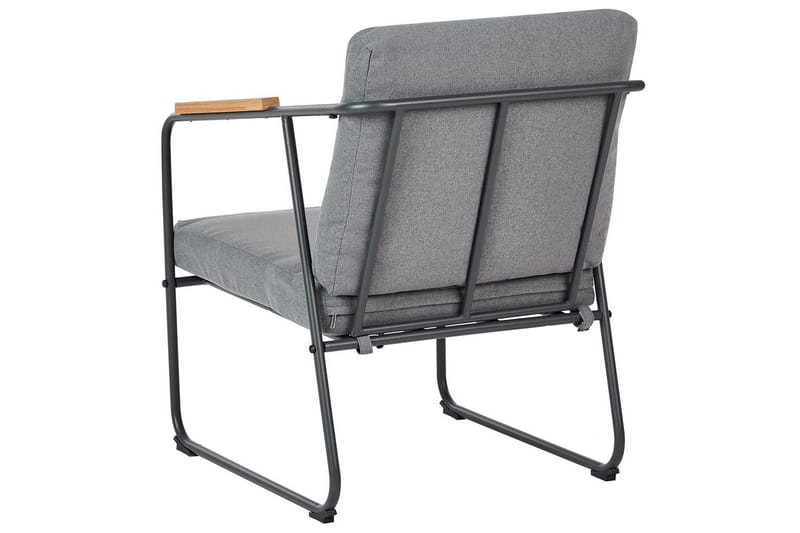 Loungegrupp Beliani Vezzana Beige/ljust trä/svart Grey||Light wood||Black - Hagemøbler - Loungemøbler - Sofagruppe utendørs