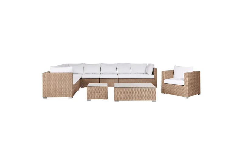 Loungegrupp Beliani XXL Beige/vit Beige||White, undefined