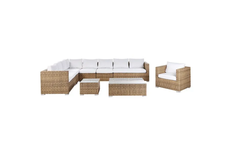 Loungegrupp Beliani XXL Beige/vit Brown||White