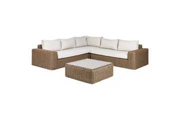 Loungegrupp Beliani Palermo Brun/grå Brown||White - Hagemøbler - Loungemøbler - Sofagruppe utendørs