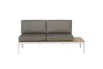 Loungegrupp Beliani Positano Grey||Light wood||White - Hagemøbler - Loungemøbler - Sofagruppe utendørs