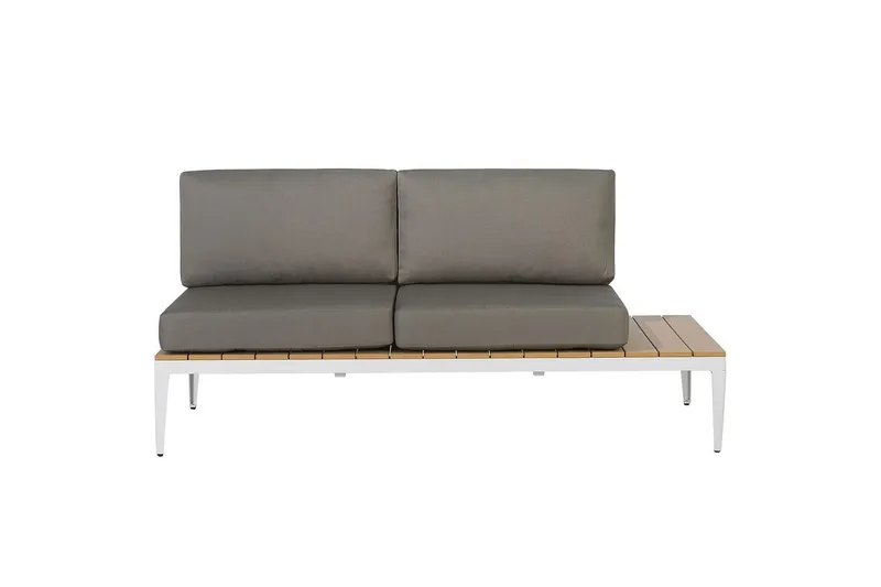 Loungegrupp Beliani Positano Grey||Light wood||White - Hagemøbler - Loungemøbler - Sofagruppe utendørs