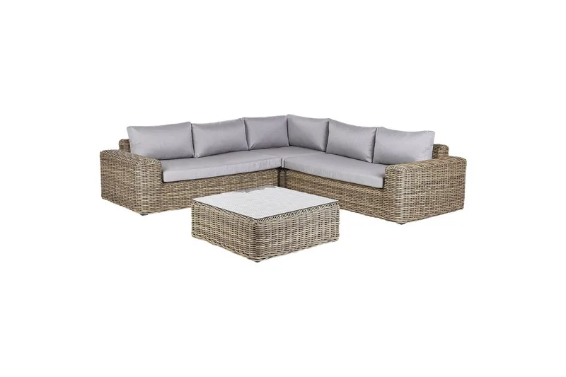 Loungegrupp Beliani Palermo Brun/grå Brown||Grey - Hagemøbler - Loungemøbler - Sofagruppe utendørs