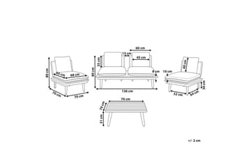Loungegrupp med bord Beliani Accadia Light wood||Beige - Hagemøbler - Loungemøbler - Sofagruppe utendørs
