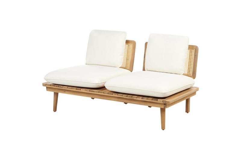 Loungegrupp med bord Beliani Accadia Light wood||Beige - Hagemøbler - Loungemøbler - Sofagruppe utendørs