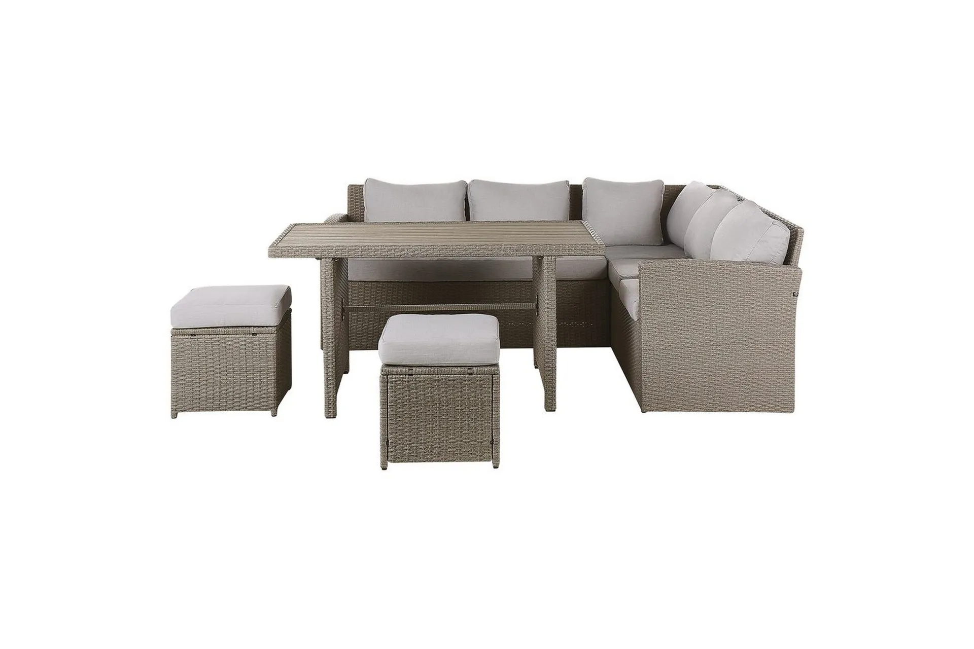 Loungegrupp med bord Beliani Bardi Natur/grå/beige Natural\|\|Grey\|\|Beige -