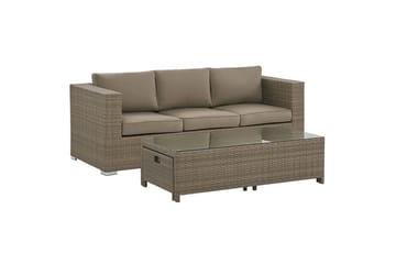 Loungegrupp med bord Beliani Belluno Brown||Silver - Hagemøbler - Loungemøbler - Sofagruppe utendørs