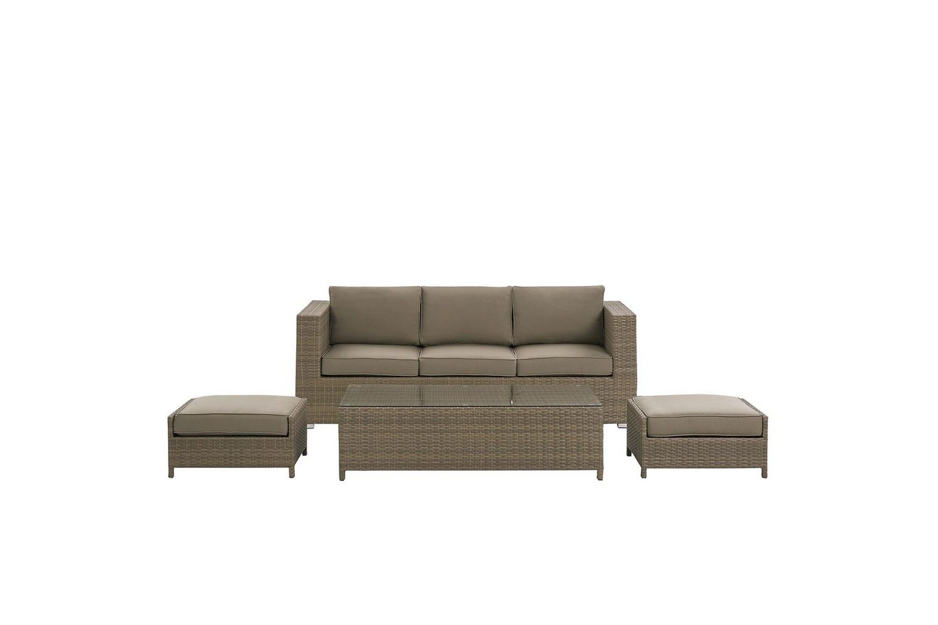 Loungegrupp med bord Beliani Belluno Brown\|\|Silver -