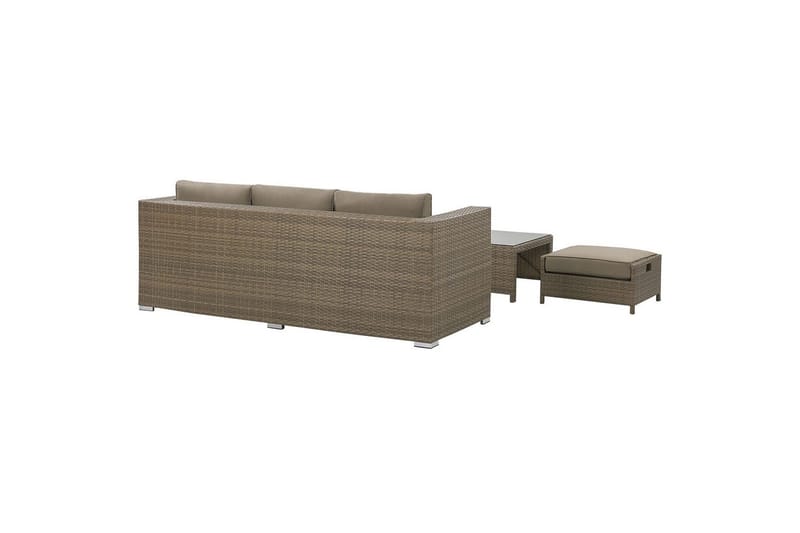 Loungegrupp med bord Beliani Belluno Brown||Silver - Hagemøbler - Loungemøbler - Sofagruppe utendørs