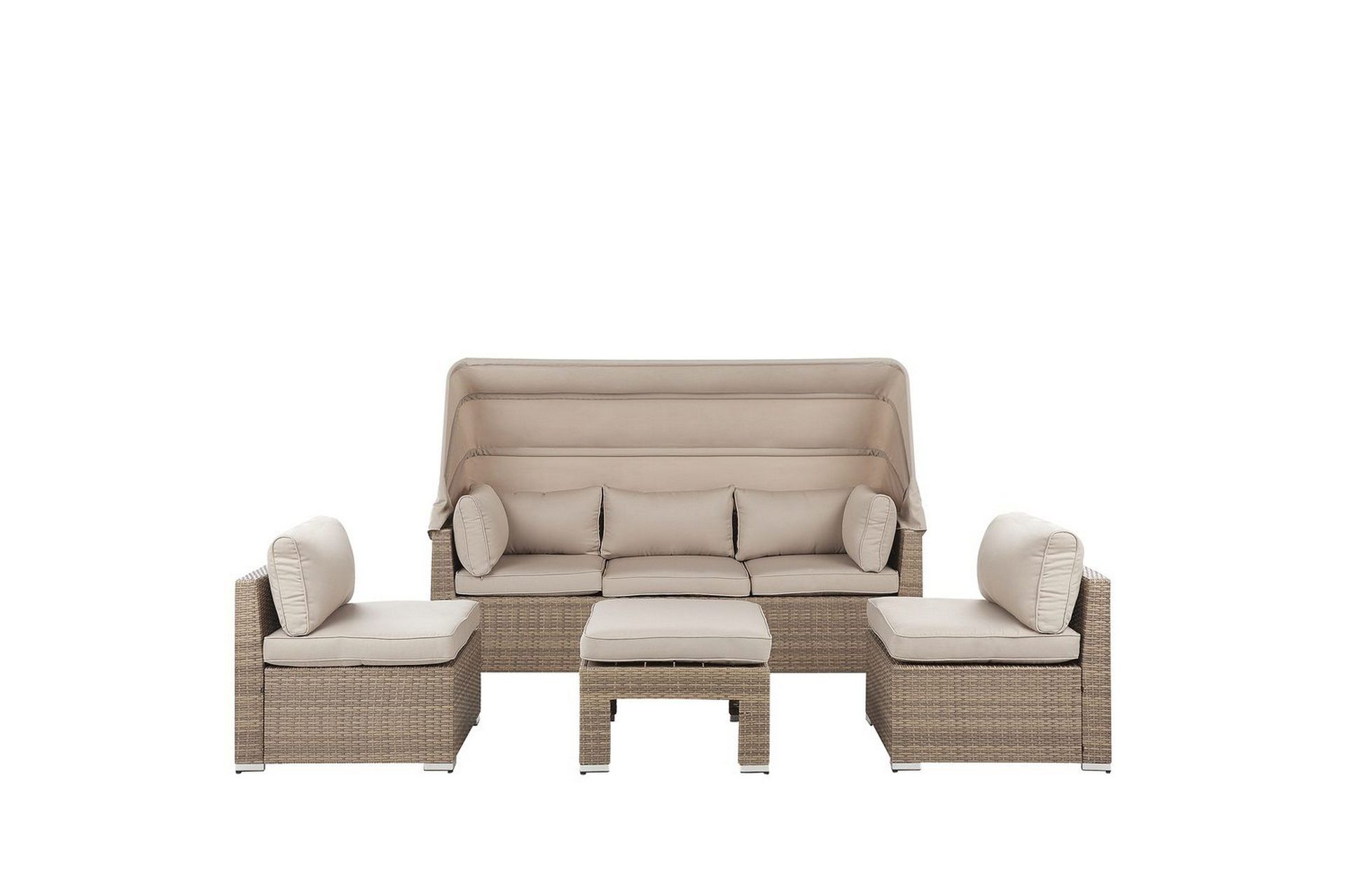 Loungegrupp med bord Beliani Coccolia Beige\|\|Brown -