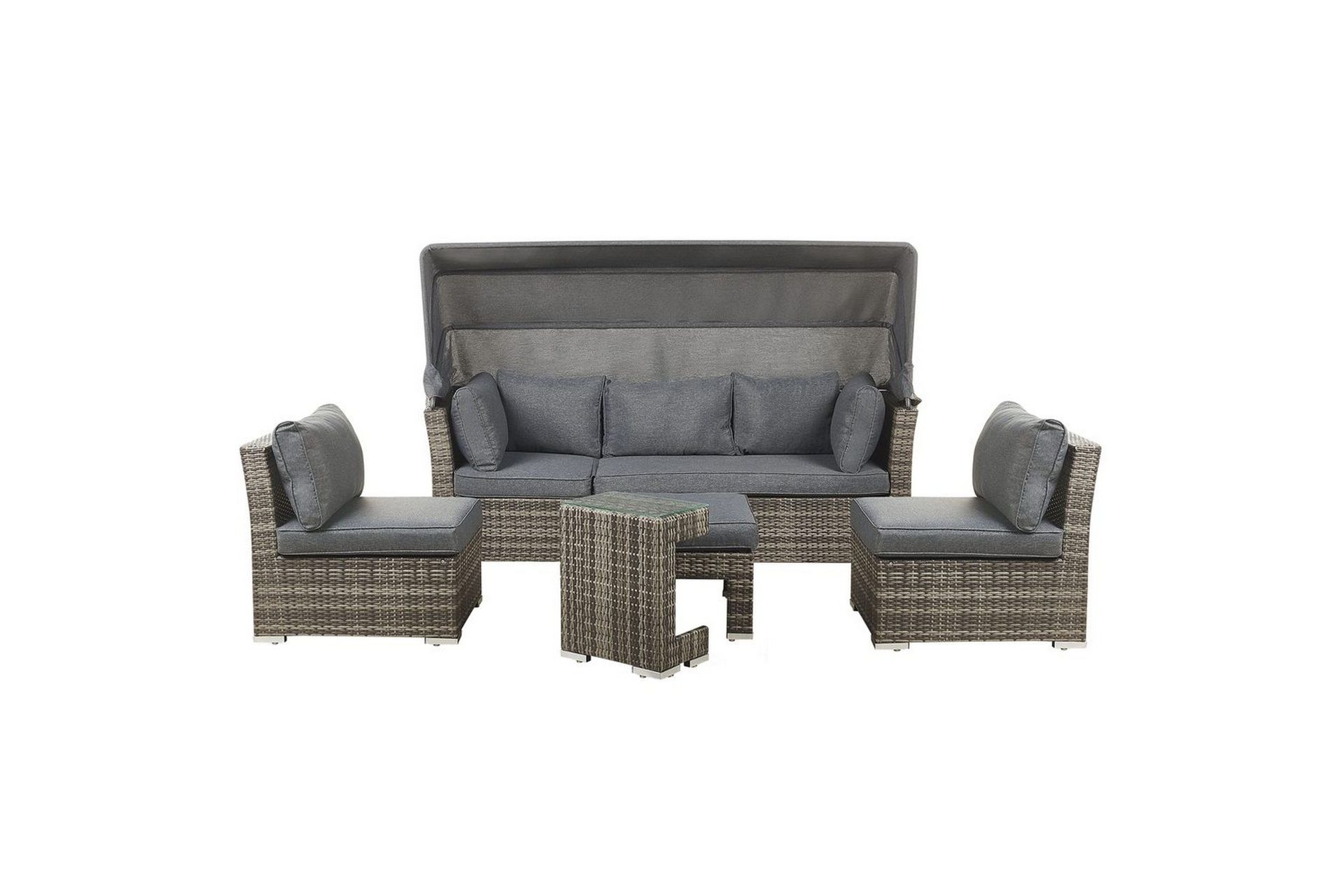 Loungegrupp med bord Beliani Coccolia Brown\|\|Grey -