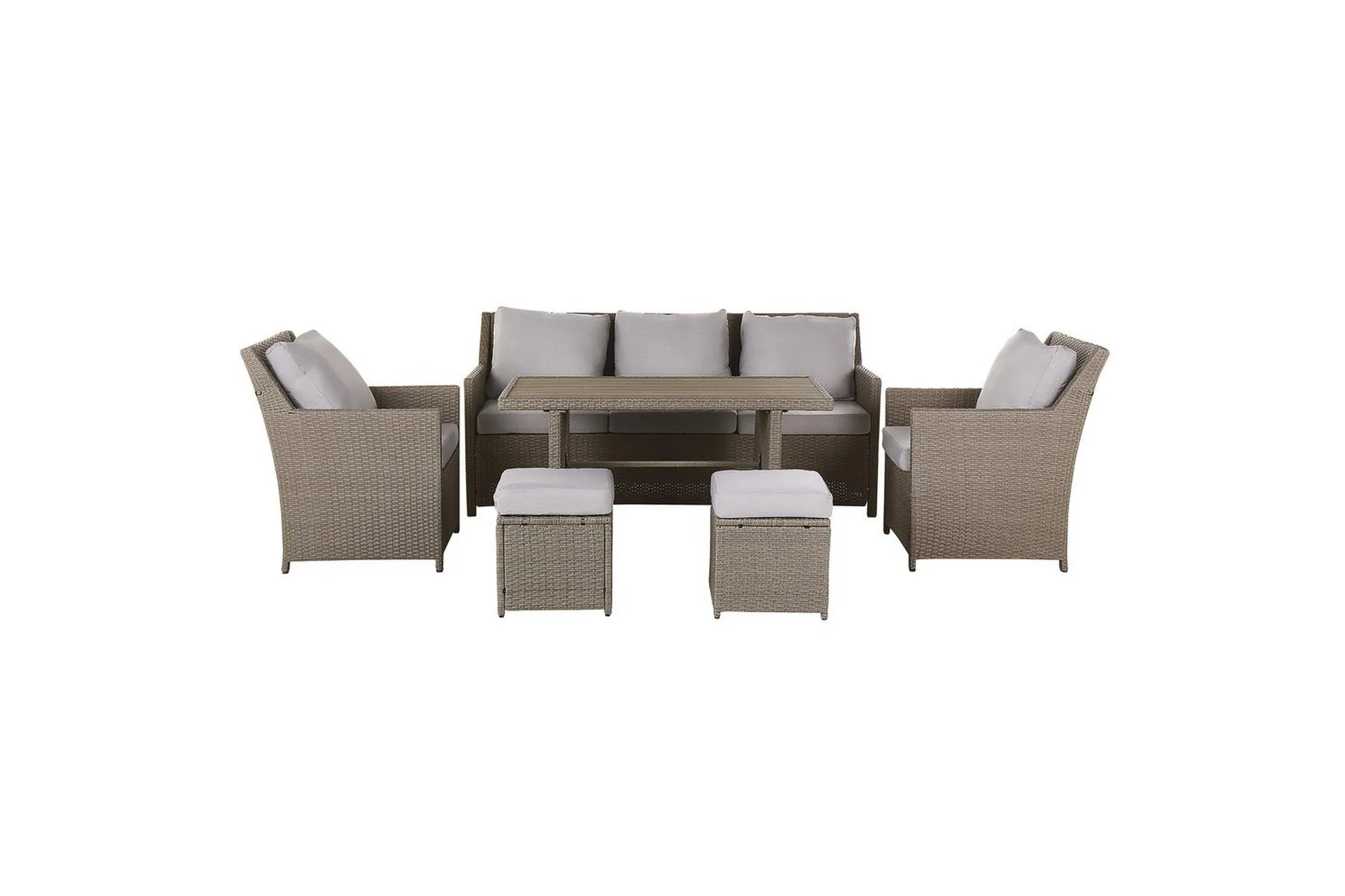 Loungegrupp med bord Beliani Fonti Natur/grå/beige Natural\|\|Grey\|\|Beige -