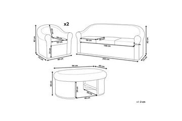 Loungegrupp med bord Beliani Livadeia Natural||White - Hagemøbler - Loungemøbler - Sofagruppe utendørs