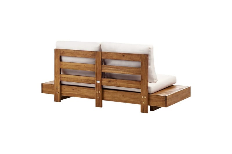 Loungegrupp med bord Beliani Marettimo Light wood, White - Hagemøbler - Loungemøbler - Sofagruppe utendørs