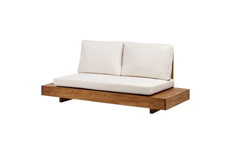 Loungegrupp med bord Beliani Marettimo Light wood, White - Hagemøbler - Loungemøbler - Sofagruppe utendørs