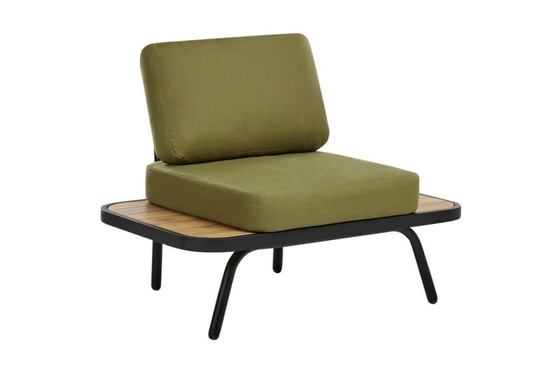 Loungegrupp med bord Beliani Minozzo Green||Black||Light wood - Hagemøbler - Loungemøbler - Sofagruppe utendørs