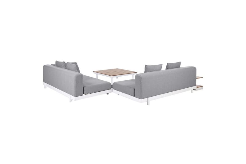 Loungegrupp med bord Beliani Missanello Beige/vit Grey||White - Hagemøbler - Loungemøbler - Sofagruppe utendørs