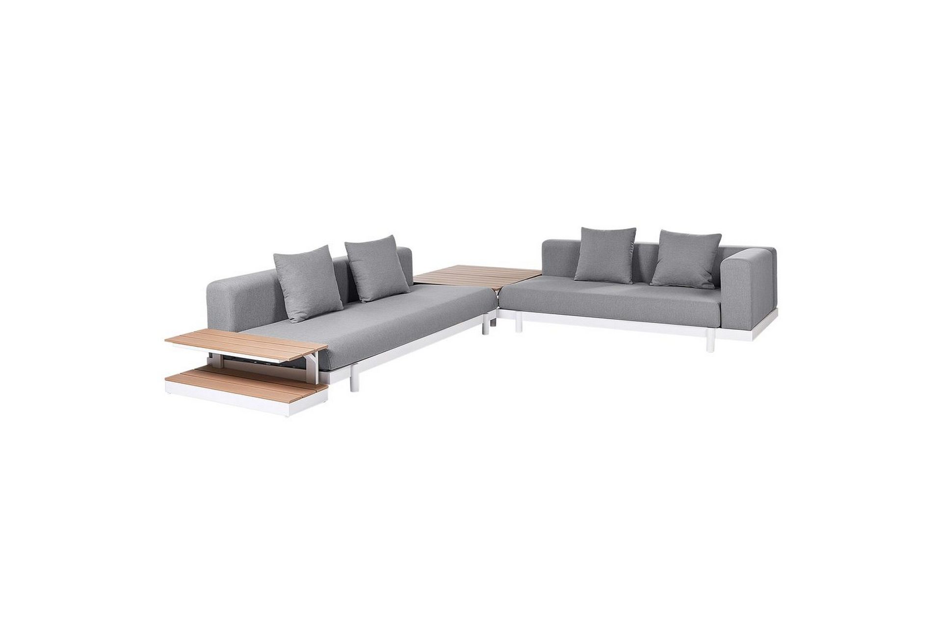 Loungegrupp med bord Beliani Missanello Beige/vit Grey\|\|White -