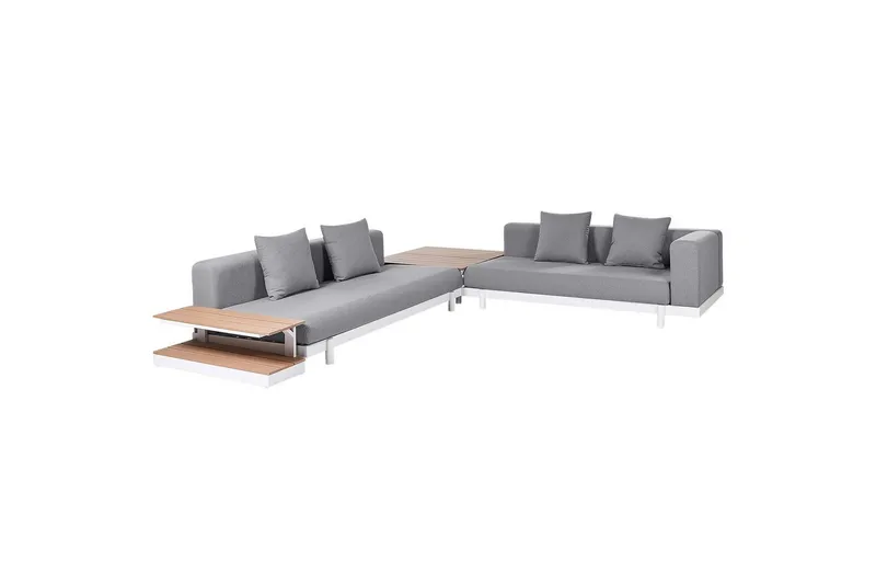 Loungegrupp med bord Beliani Missanello Beige/vit Grey||White, undefined
