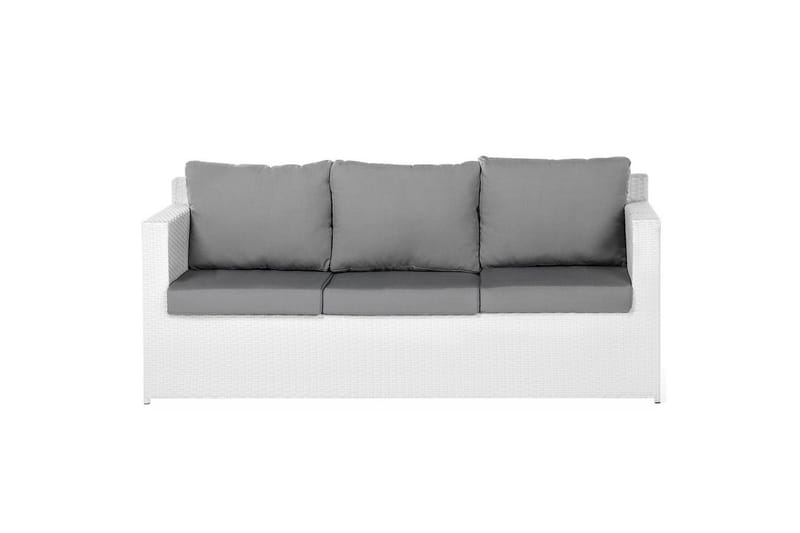 Loungegrupp med bord Beliani Roma White||Grey - Hagemøbler - Loungemøbler - Sofagruppe utendørs