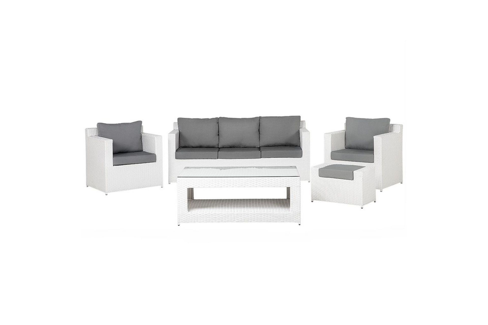 Loungegrupp med bord Beliani Roma White\|\|Grey -