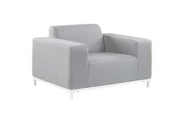 Loungegrupp med bord Beliani Rovigo Grey||White - Hagemøbler - Loungemøbler - Sofagruppe utendørs