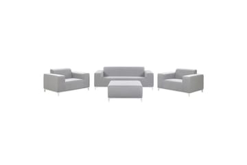 Loungegrupp med bord Beliani Rovigo Grey||White - Hagemøbler - Loungemøbler - Sofagruppe utendørs