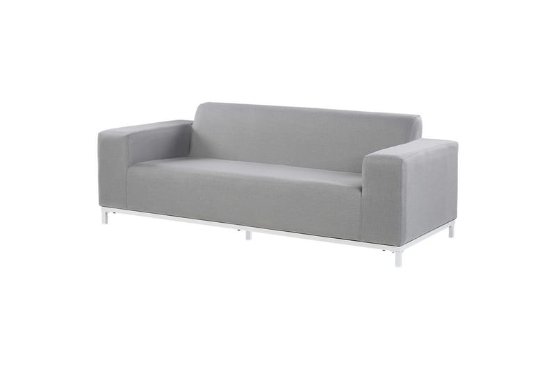 Loungegrupp med bord Beliani Rovigo Grey||White - Hagemøbler - Loungemøbler - Sofagruppe utendørs