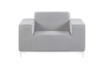Loungegrupp med bord Beliani Rovigo Grey||White - Hagemøbler - Loungemøbler - Sofagruppe utendørs