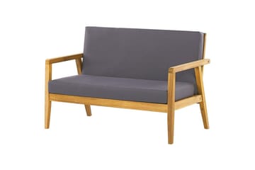 Loungegrupp med bord Beliani Pallano Light wood||Grey - Hagemøbler - Loungemøbler - Sofagruppe utendørs